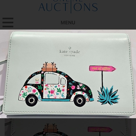 kate spade Handbags - Kate Spade Light Green Wallet with Floral Car Motif